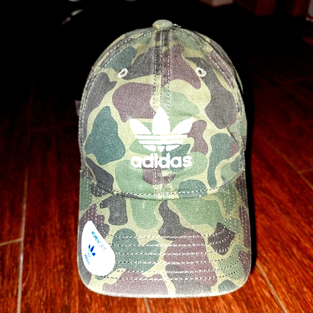 adidas Trefoil Army Green Camo Strapback Hat